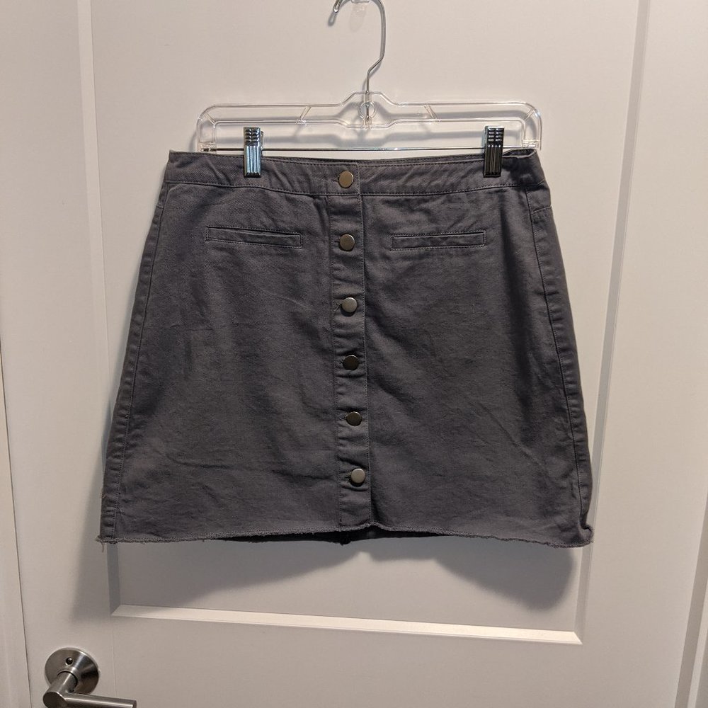 button down mini skirt